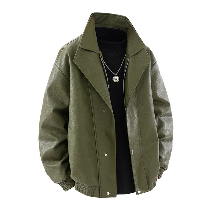 Men's Trendy Oversized Leather Jacket Lisslune