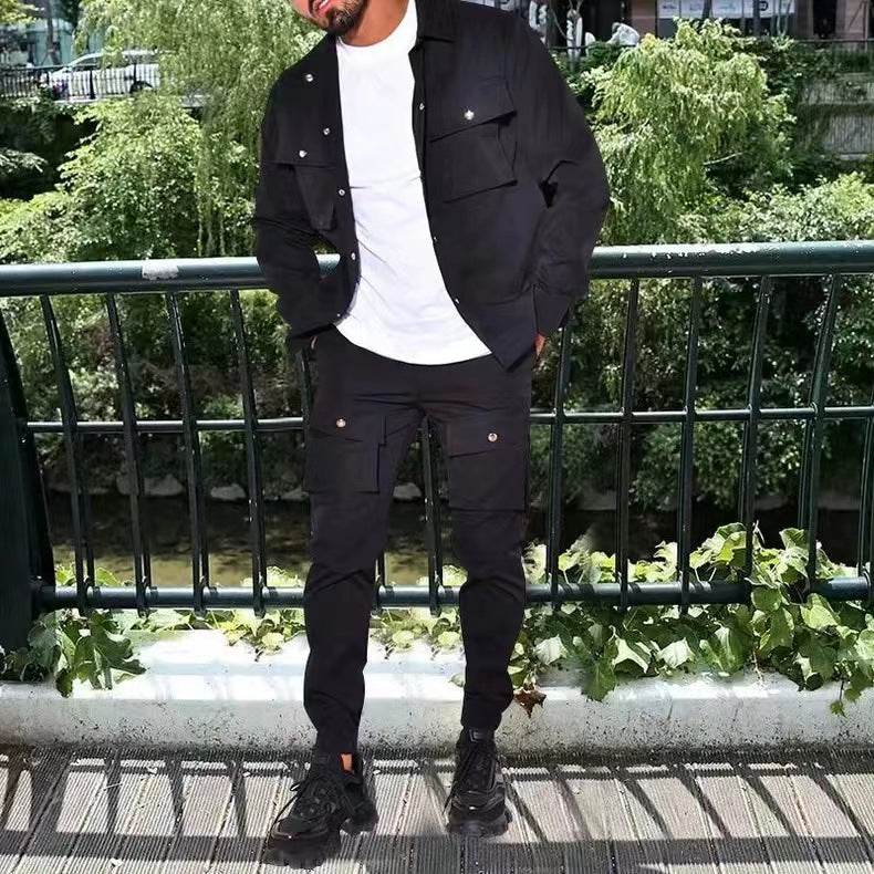 Men's Versatile Cargo Jacket and Pants Lisslune
