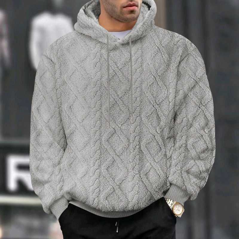 Men's cozy hoodie with textured design and comfortable fit Lisslune