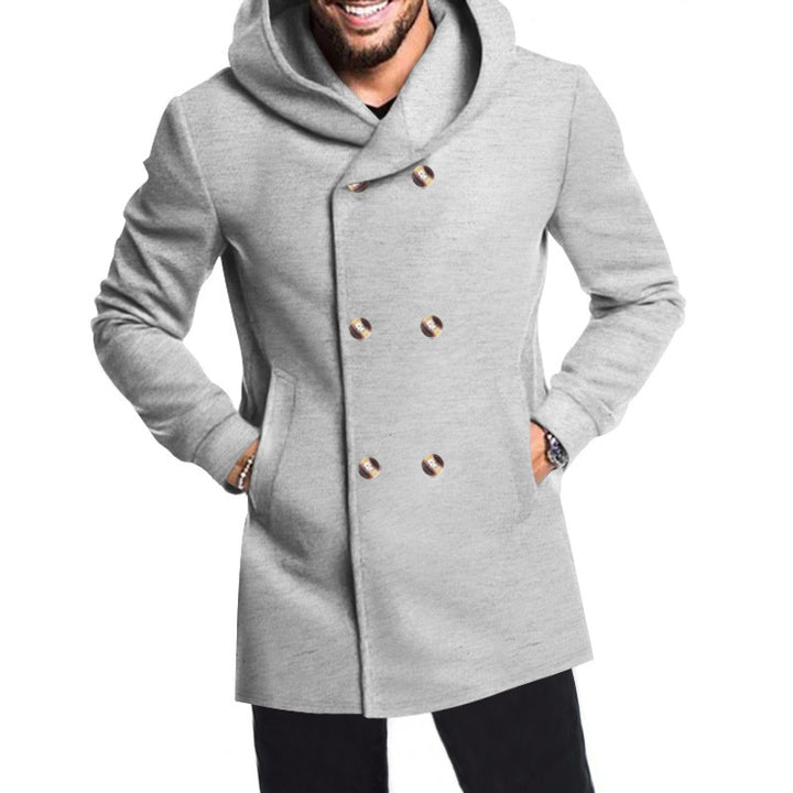 Men's Stylish Double-Breasted Jacket with Hood Lisslune