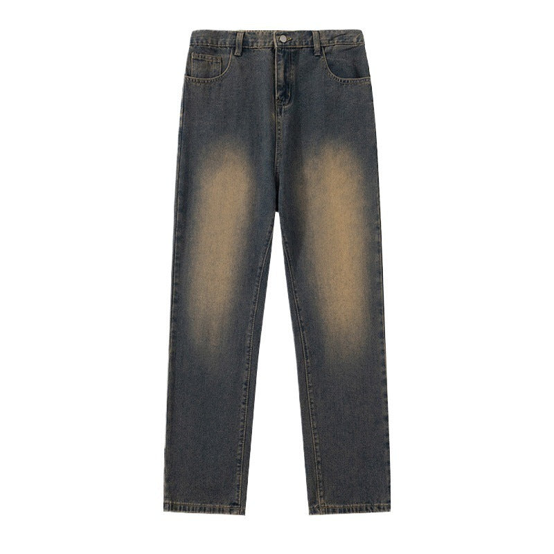 Men's loose denim jeans in modern used look Lisslune