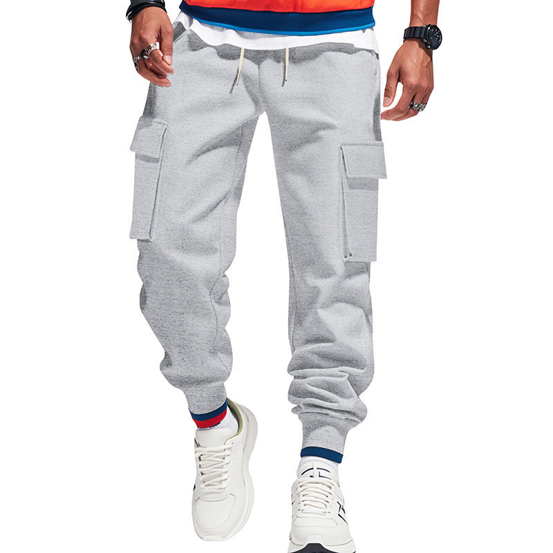 Men's cargo pants with elastic waistband and practical side pockets Lisslune