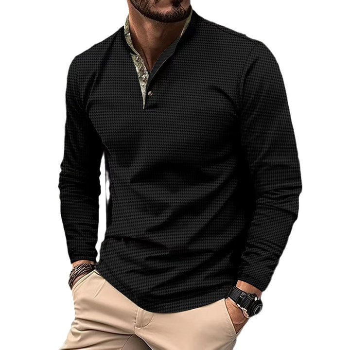 Men's long sleeve shirt with decorative collar Lisslune