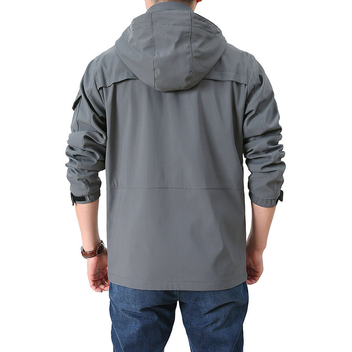 Men's Casual Transitional Jacket with Adjustable Hood Collar Lisslune