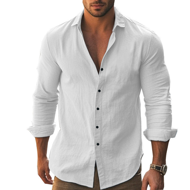 Men's long sleeve shirt with modern cut and elegant button placket Lisslune