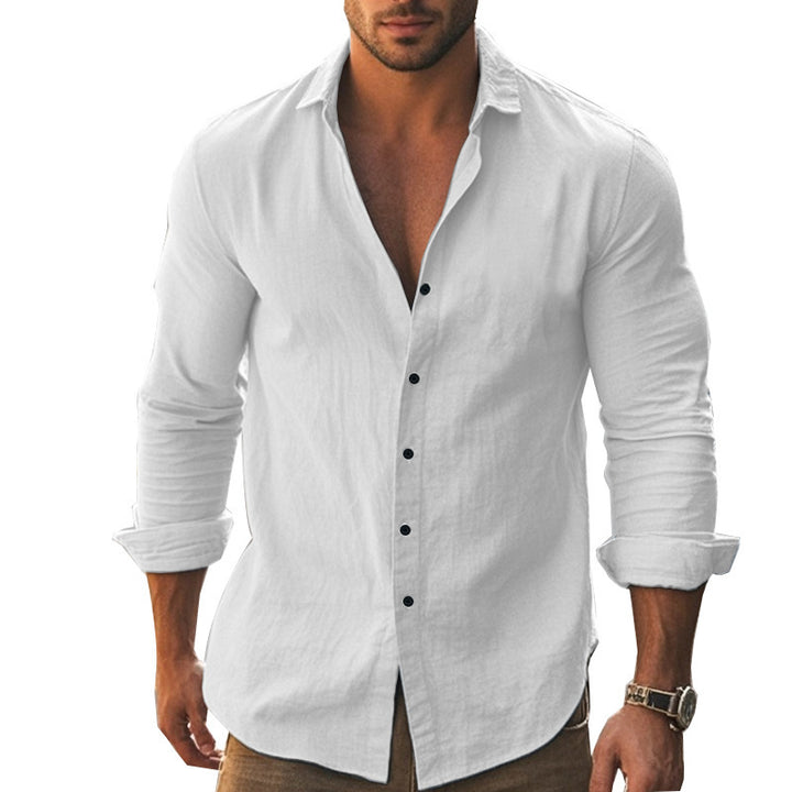 Men's long sleeve shirt with modern cut and elegant button placket Lisslune
