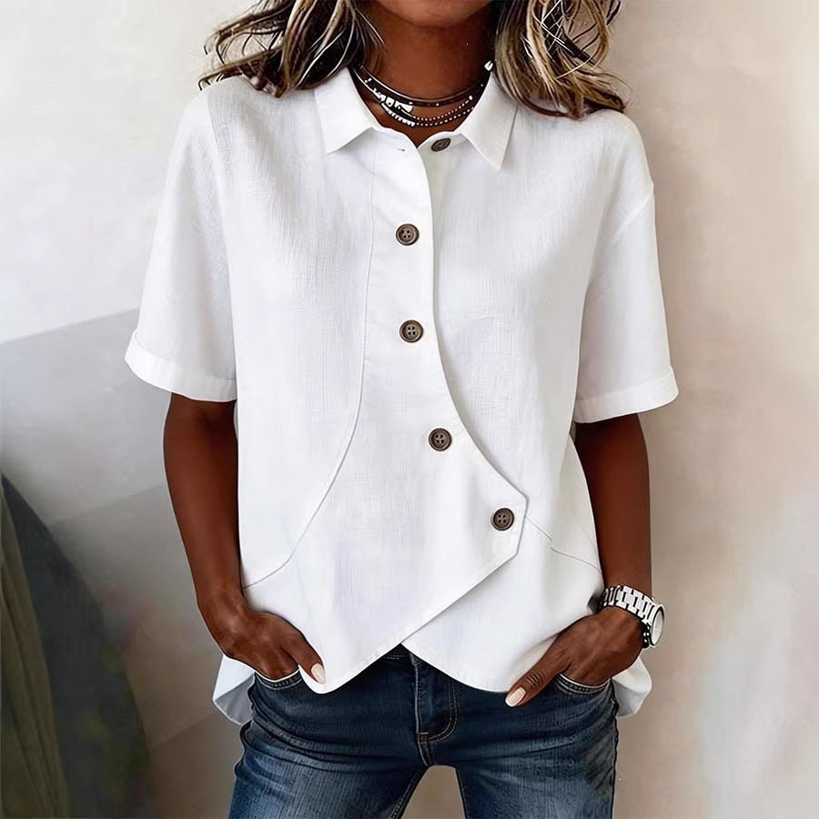 Damen Besonders gestaltete Bluse mit einzigartigem Knopfdetail Lisslune