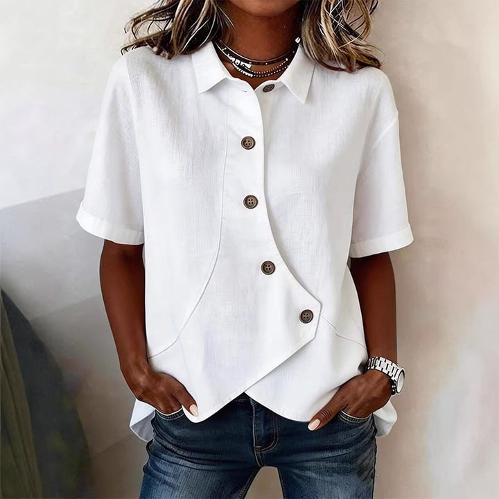 Damen Besonders gestaltete Bluse mit einzigartigem Knopfdetail Lisslune