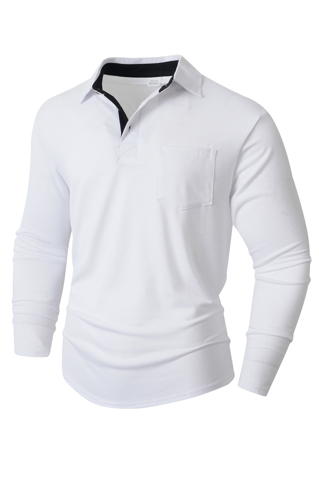 Men's elegant long sleeve polo shirt with modern collar and light stretch Lisslune