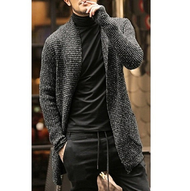Men's cardigan with open design and textured pattern Lisslune