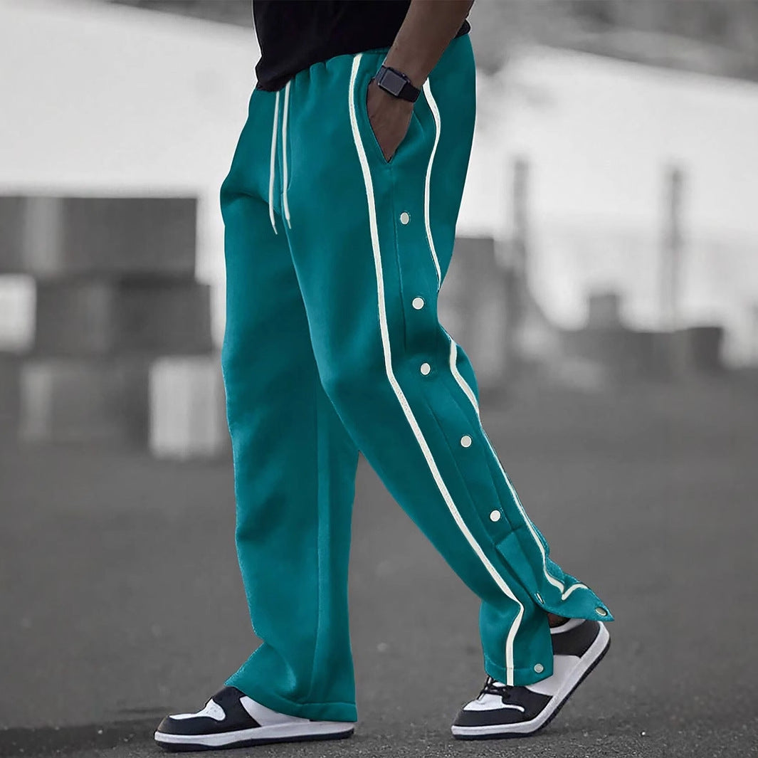 Men's sporty training pants with snap button closure Lisslune