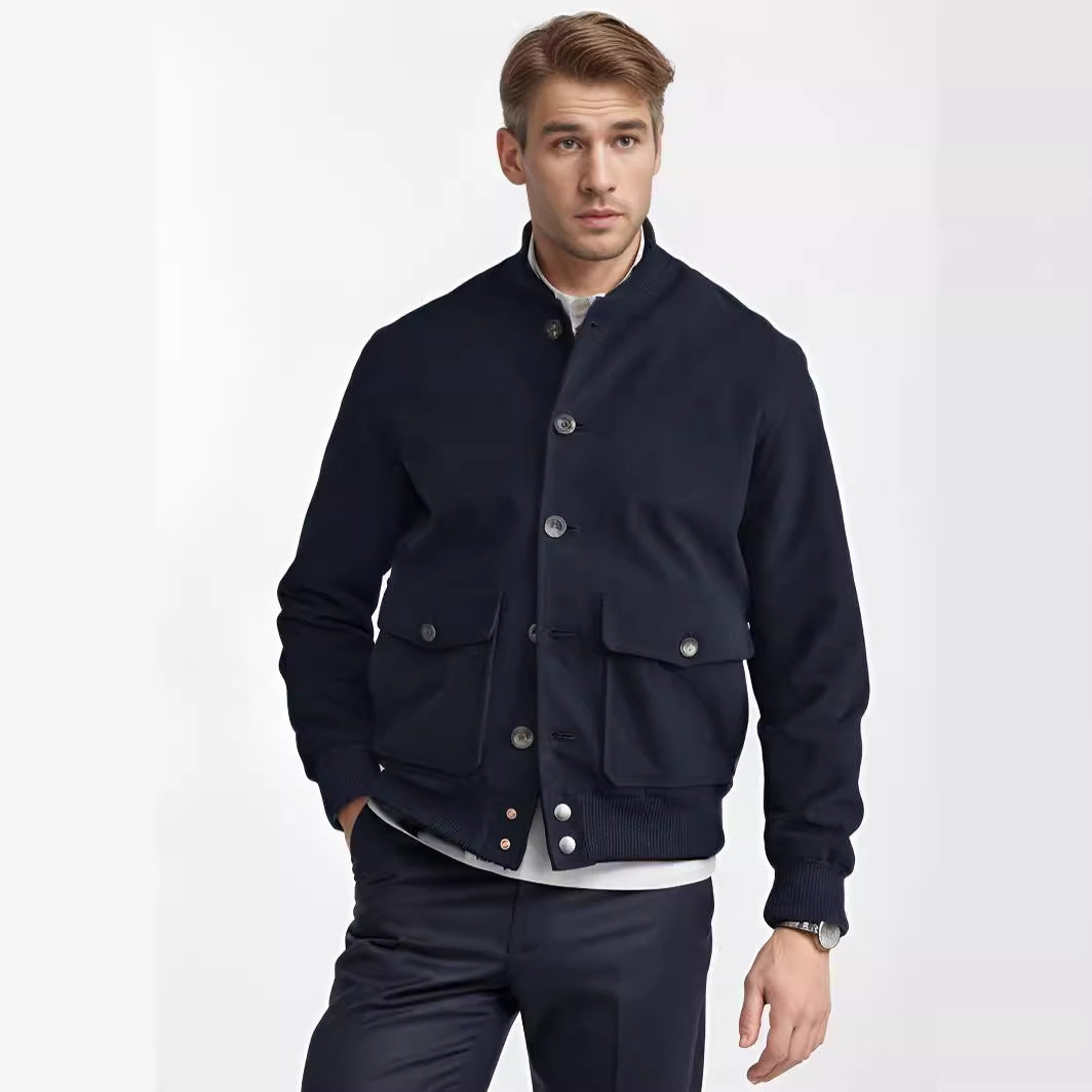 Men's casual bomber jacket made of high-quality material with practical pockets Lisslune