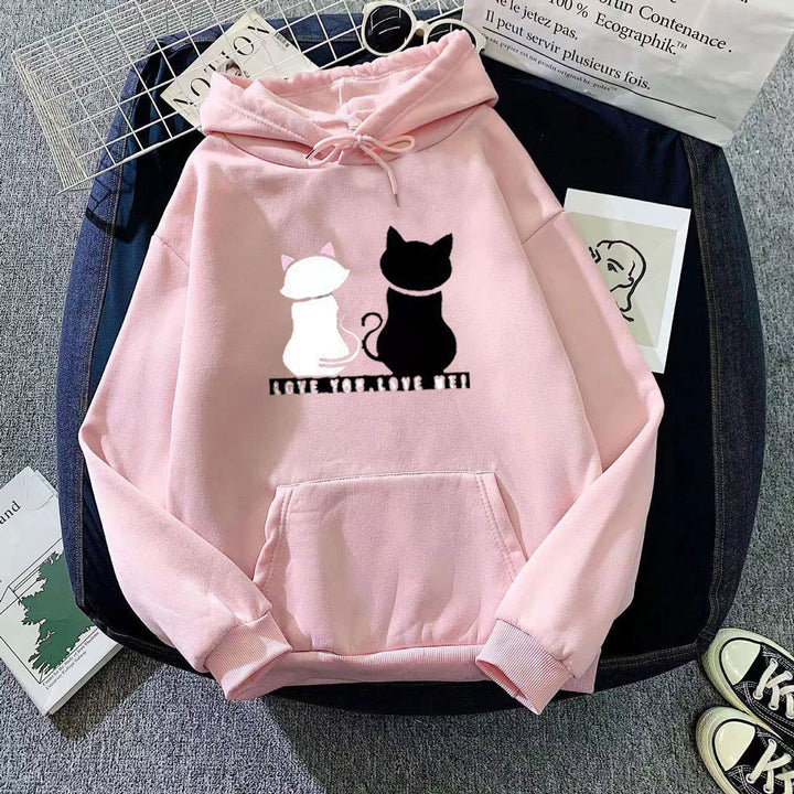 Women's hoodie with cute cat design and casual fit Lisslune