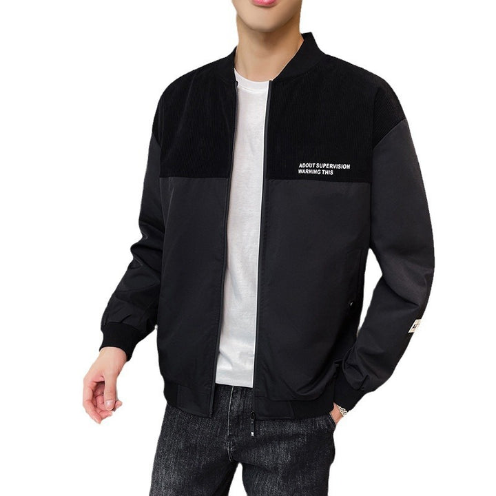 Men's bomber jacket with striped cord and fashionable print Lisslune