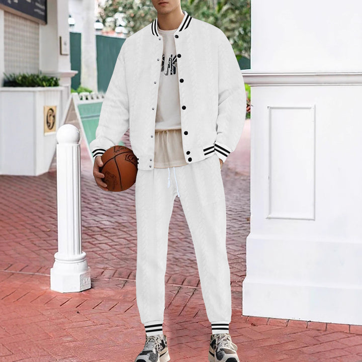 Men's casual knitted college jacket with modern design and comfortable details Lisslune