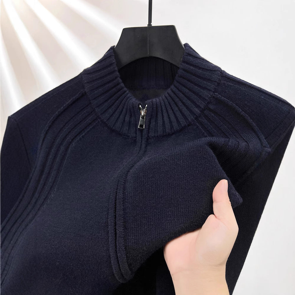 Men's zip-up cardigan with high collar Lisslune