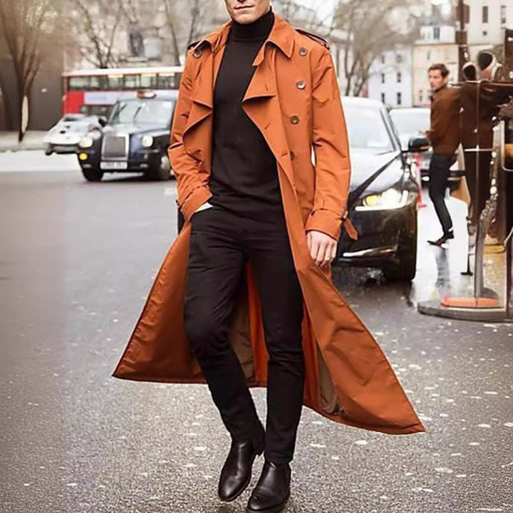 Men's Elegant Long Trench Coat Skorter