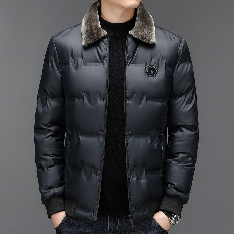 Men's quilted winter jacket with soft inner lining and elegant collar Lisslune