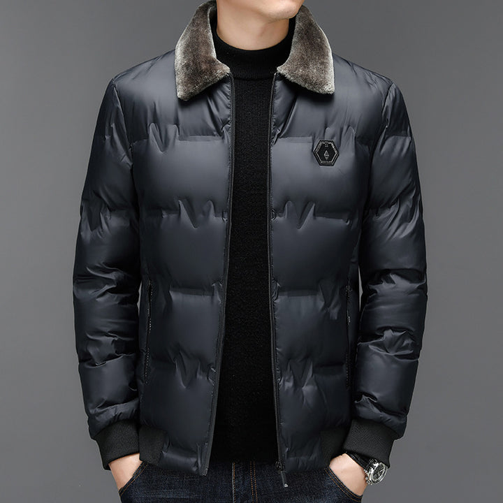Men's quilted winter jacket with soft inner lining and elegant collar Lisslune