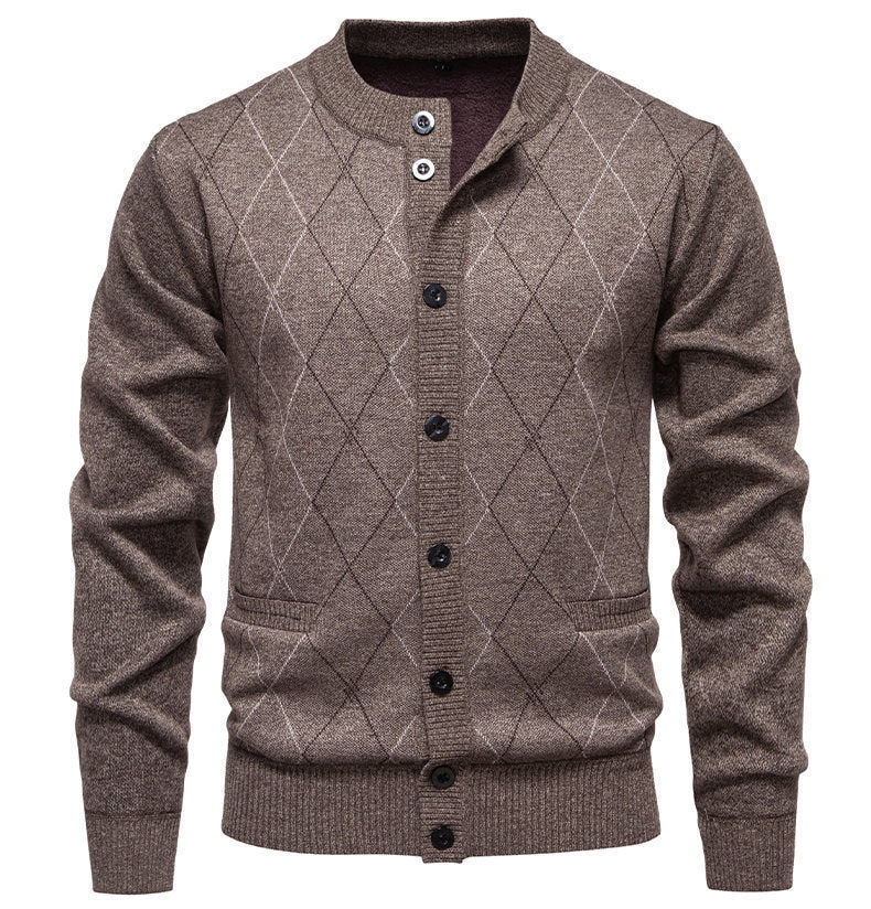 Men's stylish cardigan with diamond-shaped pattern Lisslune