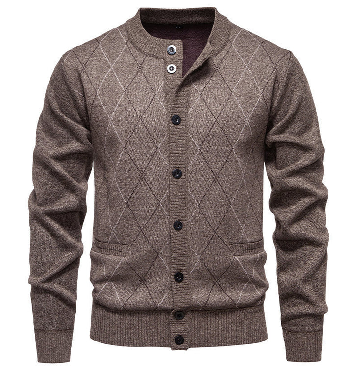 Men's stylish cardigan with diamond-shaped pattern Lisslune