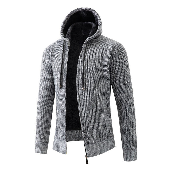 Men's cozy fleece jacket with hood Lisslune