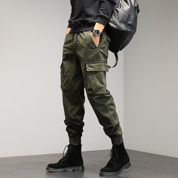 Men's cargo pants with elastic waistband and practical side pockets Lisslune
