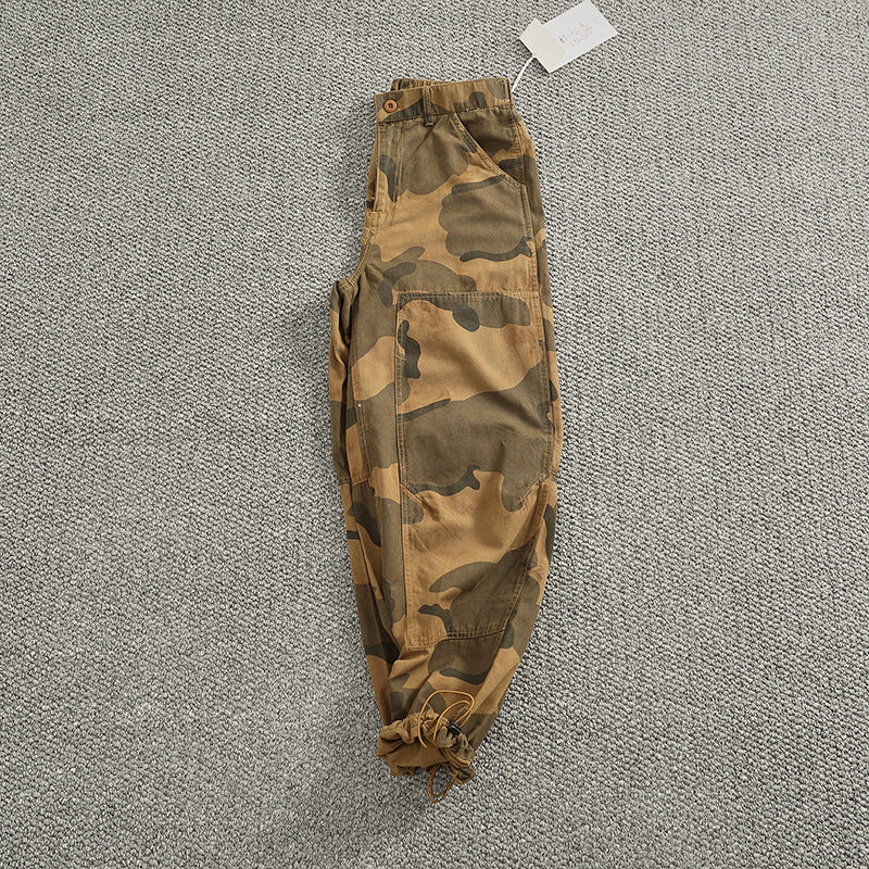 Men's cargo pants in stylish camouflage design with elastic waistband and practical pockets Lisslune