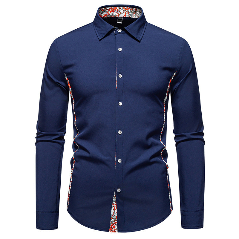 Men's long sleeve shirt with floral design and modern cut Lisslune