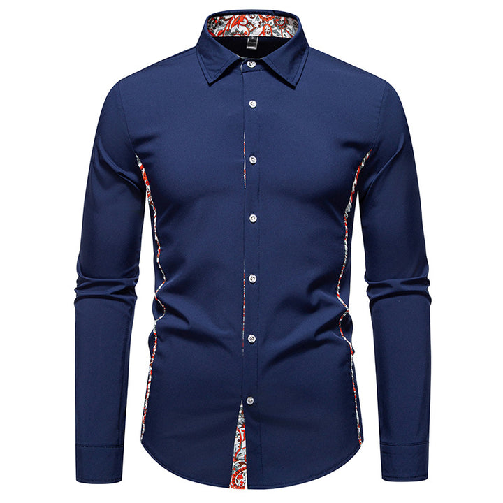 Men's long sleeve shirt with floral design and modern cut Lisslune