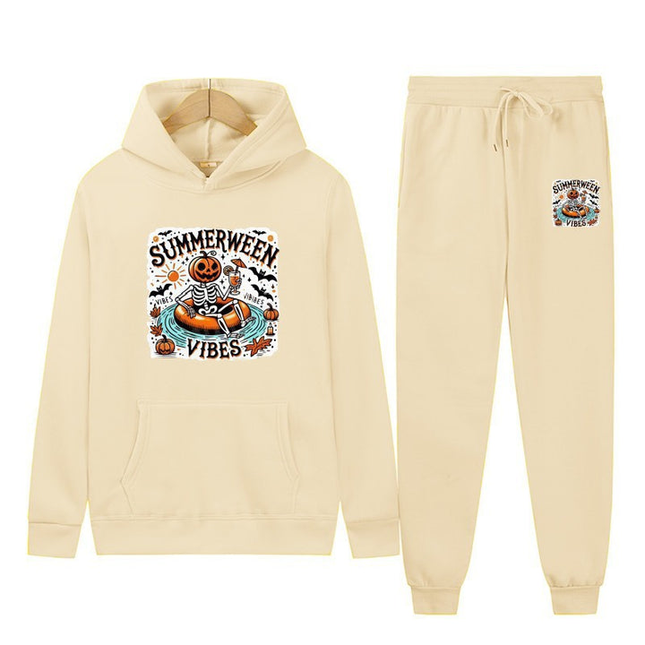 Women’s hoodie and jogging pants set with festive Halloween motif Lisslune