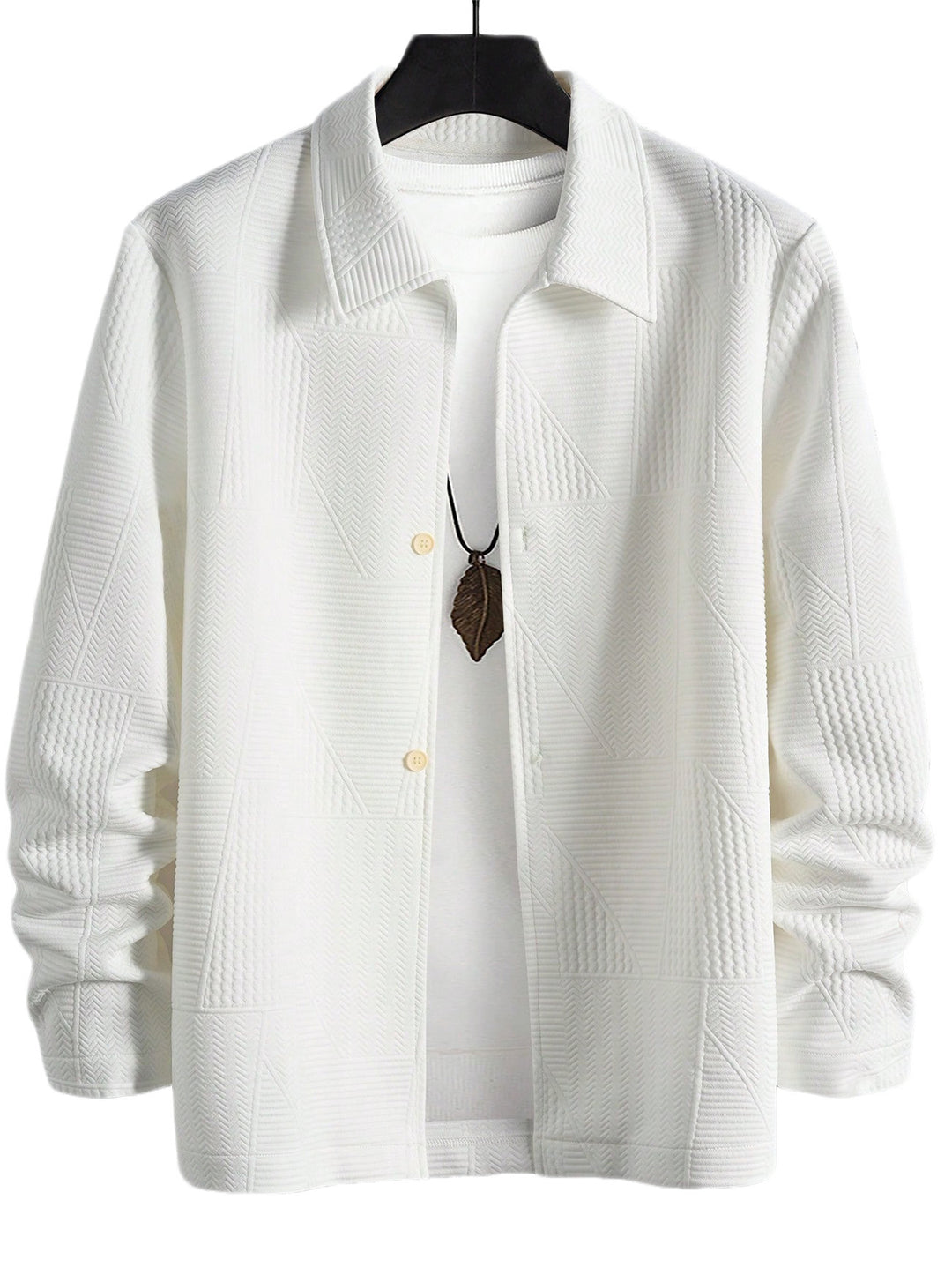 Men's fashionable shirt jacket with textured design and practical buttons Lisslune