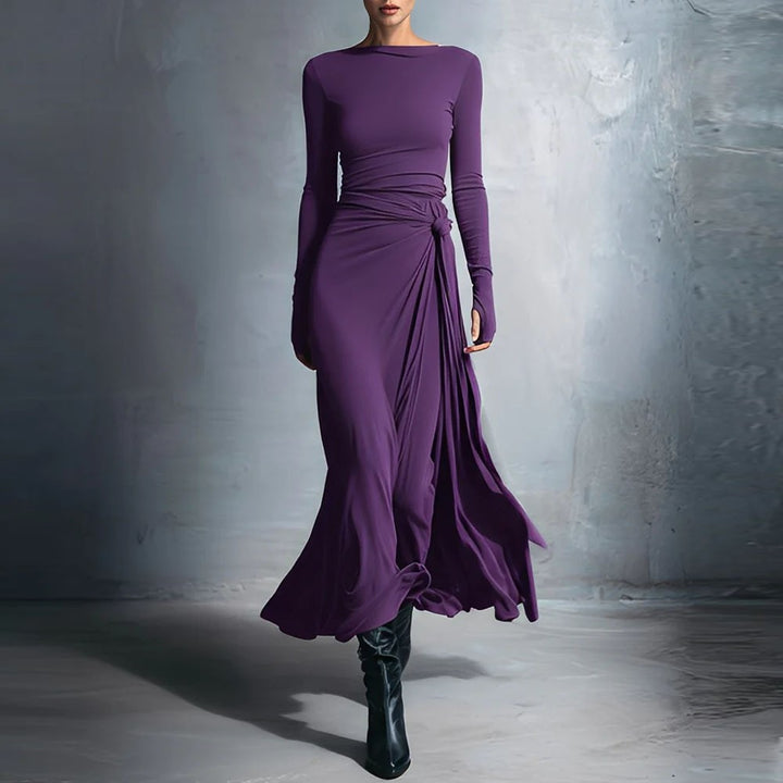 Women's elegant evening dress with long sleeves and wrap design Lisslune