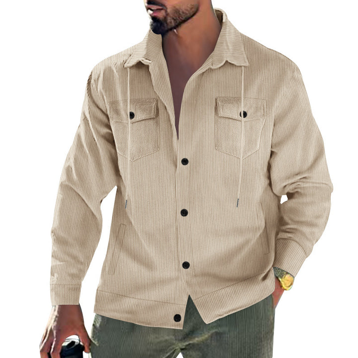 Men's waffle texture shirt with practical breast pockets and trendy cut Lisslune