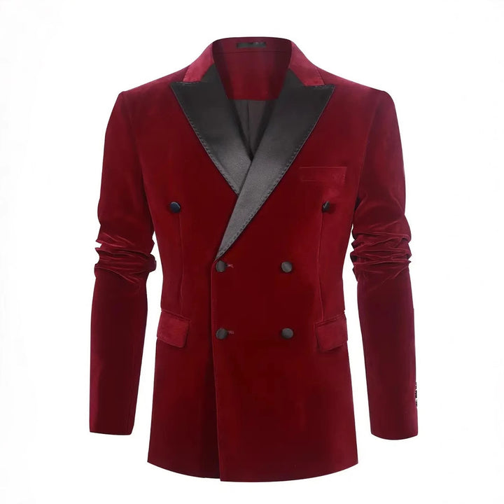 Men's elegant velvet blazer with satin collar section Lisslune