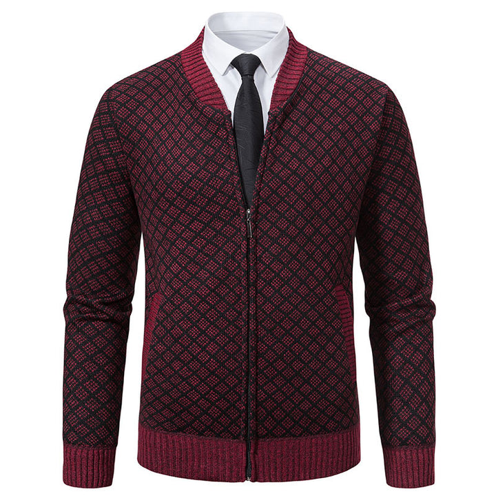 Men's Fashionable Knitted Sweater with Modern Zipper Lisslune
