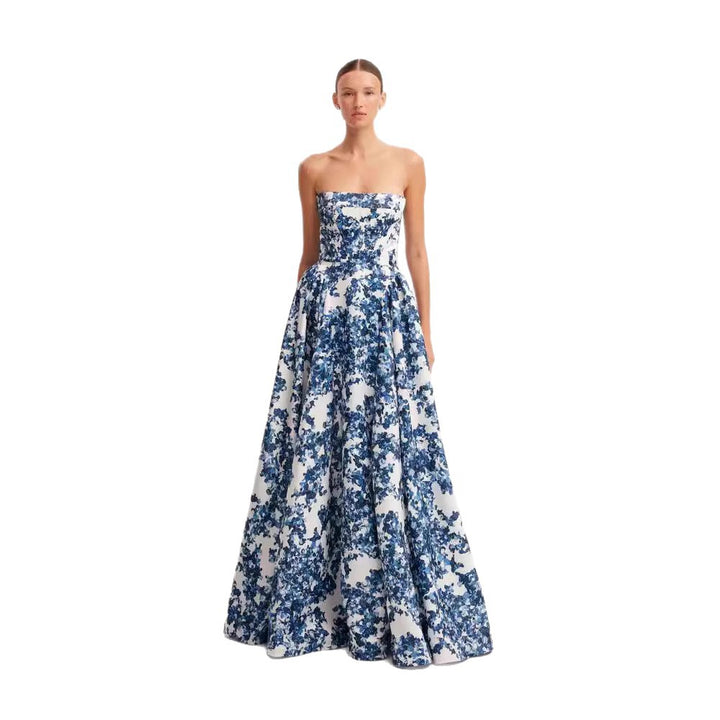 Women Elegant Floral Pattern Maxi Dress with Off-Shoulder Design Lisslune