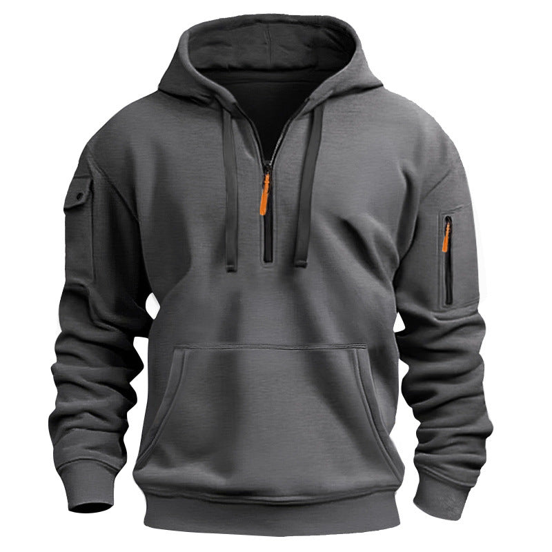 Men's hoodie with practical zipper and side pockets Lisslune