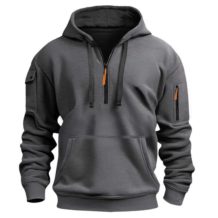 Men's hoodie with practical zipper and side pockets Lisslune