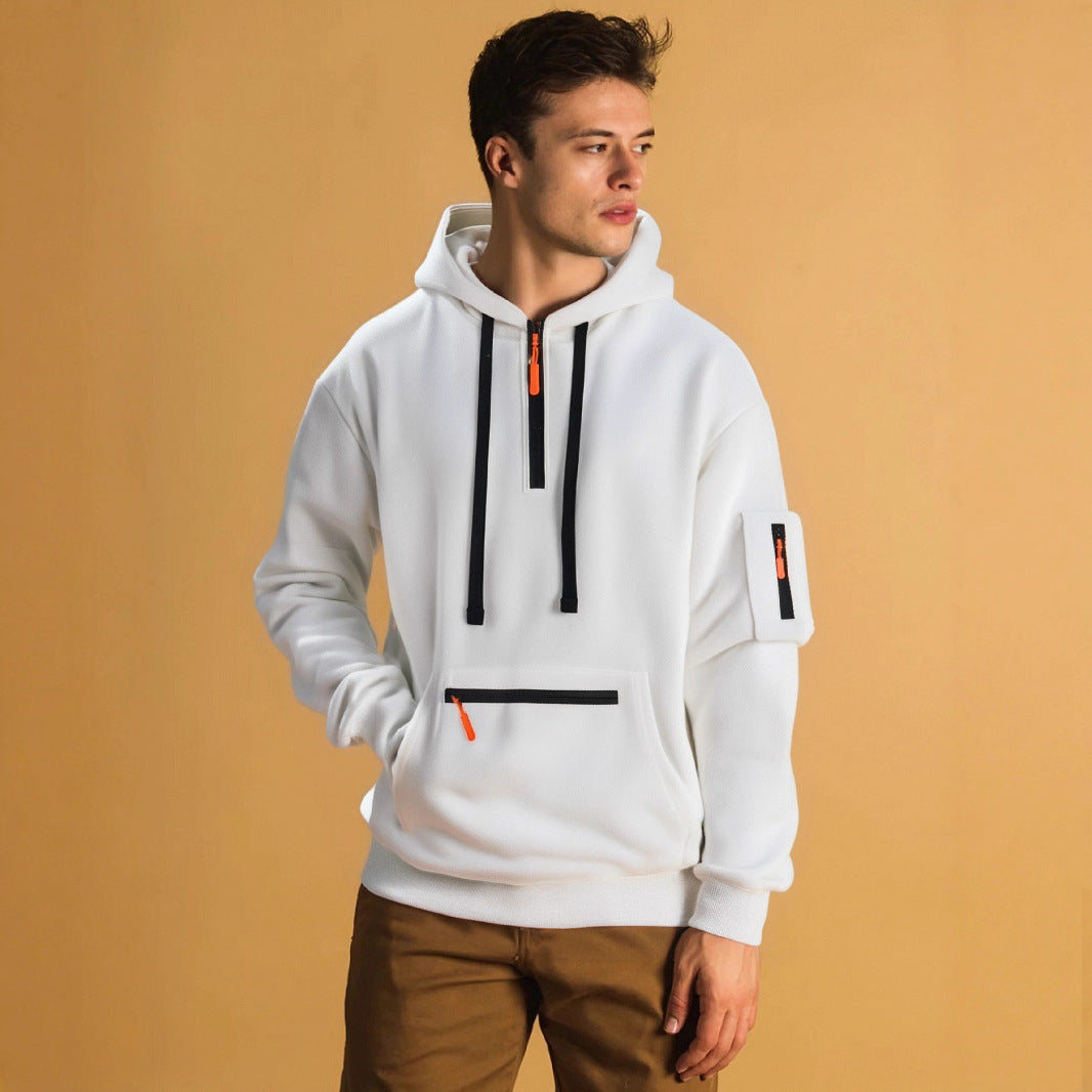 Men's sporty hoodie with practical pockets and stylish zipper Lisslune