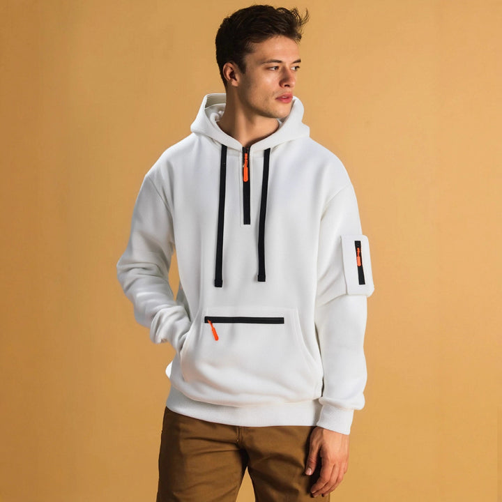 Men's sporty hoodie with practical pockets and stylish zipper Lisslune