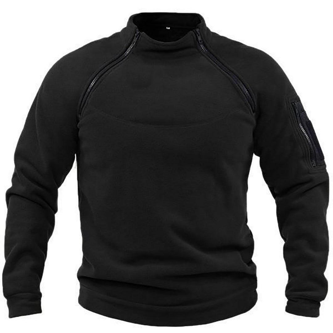Men's thermal fleece pullover with high collar and practical pockets Lisslune