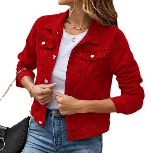 Women's Denim Jacket with Modern Cut and Practical Pockets Lisslune