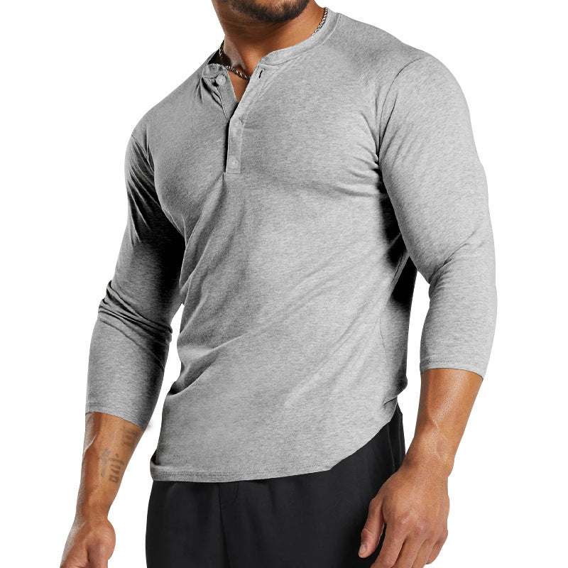 Men's Long Sleeve Henley Shirt with breathable material and modern fit Lisslune