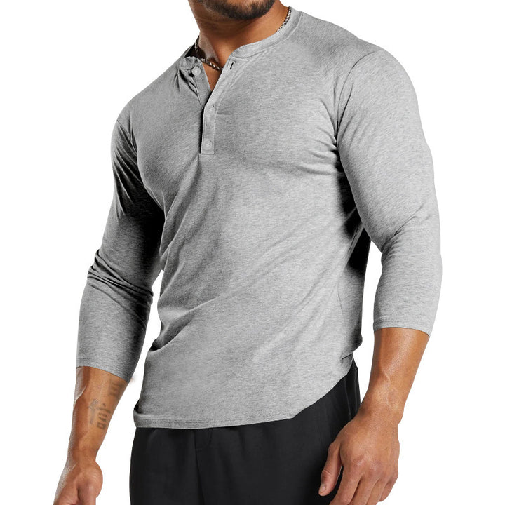 Men's Long Sleeve Henley Shirt with breathable material and modern fit Lisslune