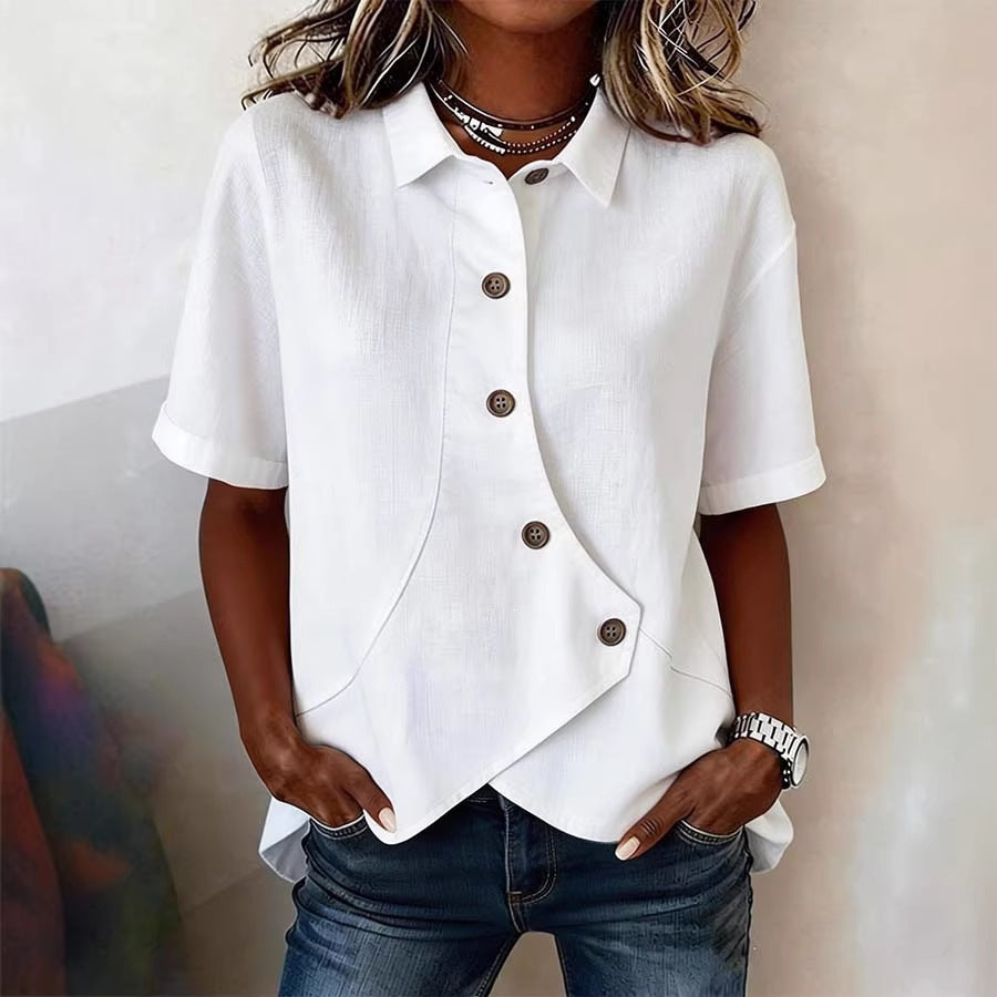 Damen Besonders gestaltete Bluse mit einzigartigem Knopfdetail Lisslune