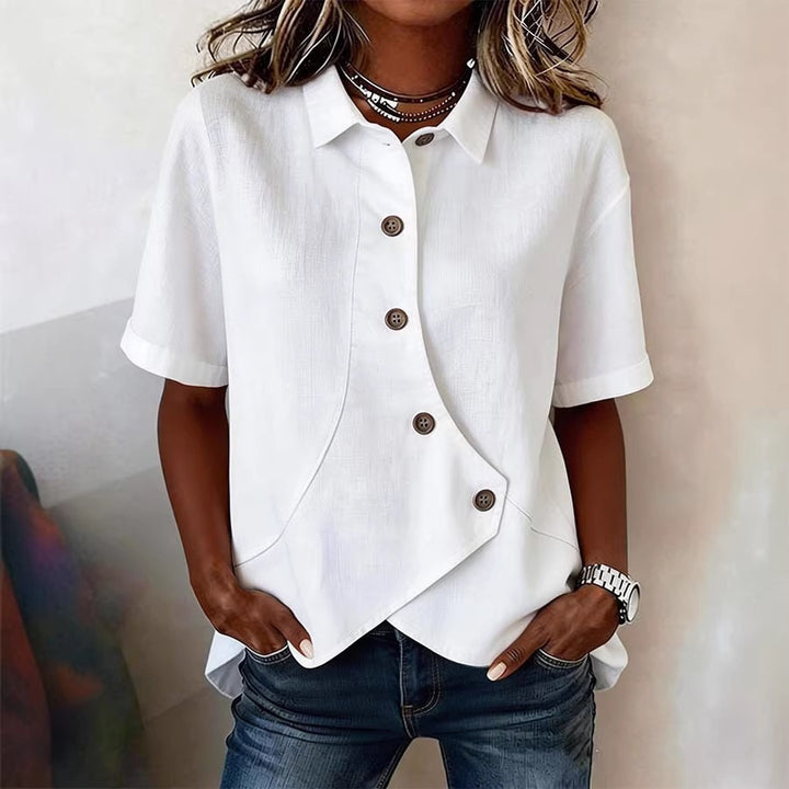 Damen Besonders gestaltete Bluse mit einzigartigem Knopfdetail Lisslune