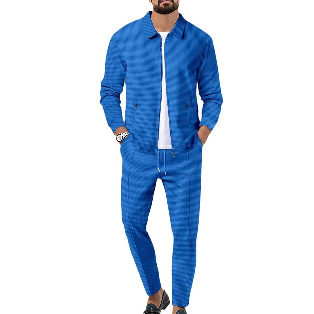 Men's stylish leisure suit made of breathable fabric with textured design Lisslune