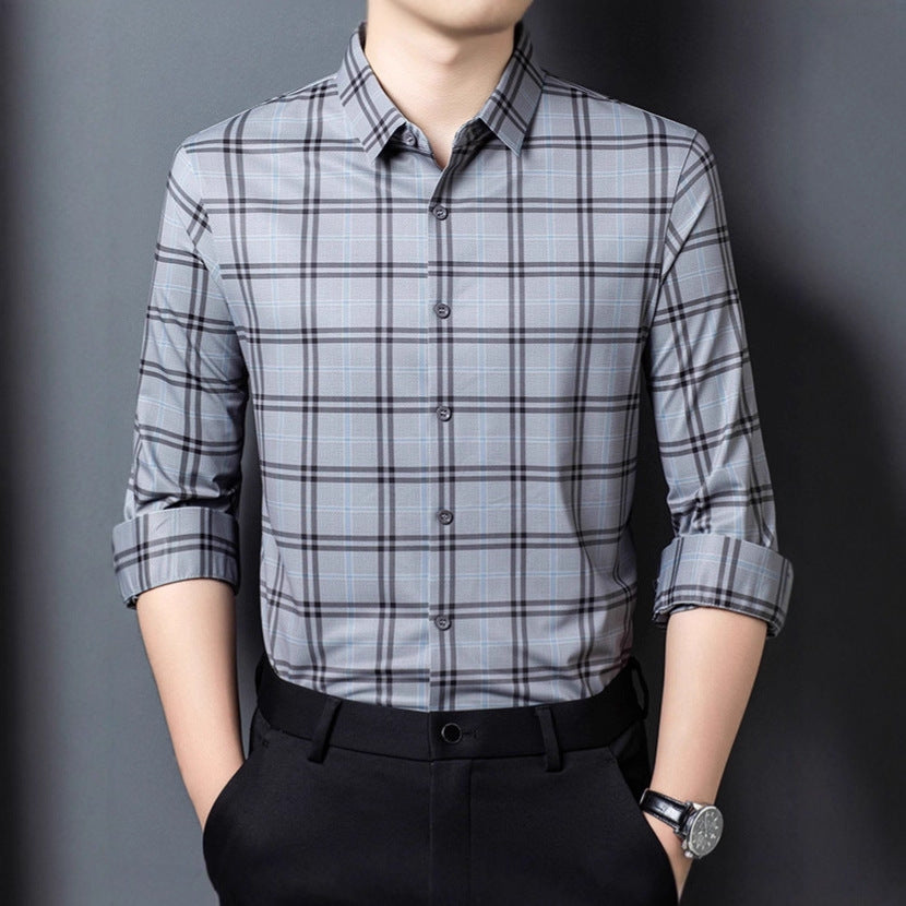 Men's checked shirt with modern accents Lisslune