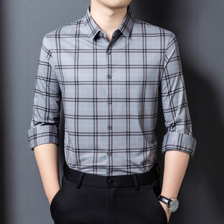 Men's checked shirt with modern accents Lisslune